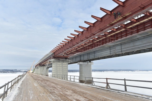 В Прикамье работы по возведению нового  моста через Чусовую выполнены на 60%